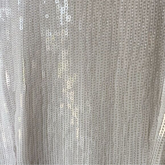 NWOT J. Crew Collection White Fringe Trim with Sequins Sheath Dress Size 6 - Picture 7 of 16